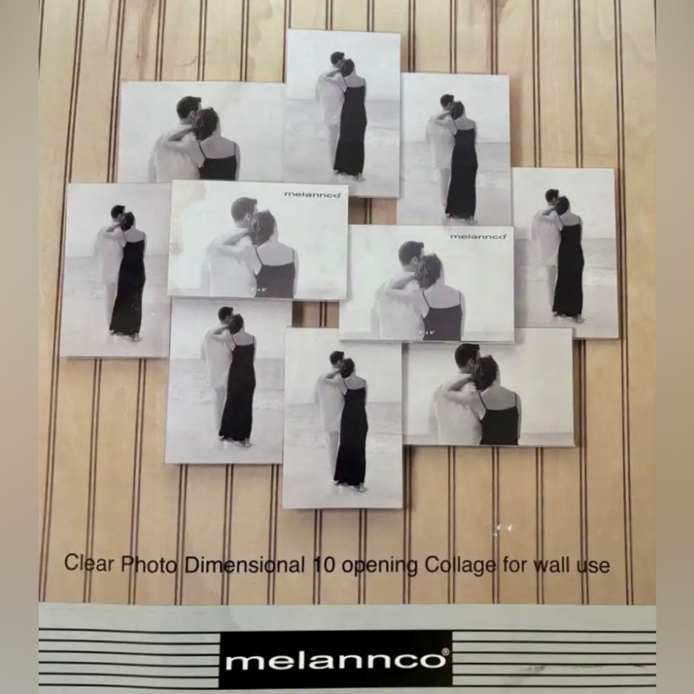 Melannco Keeper Memories Clear Dimensional 10 Photo Collage Floating Wall Frame